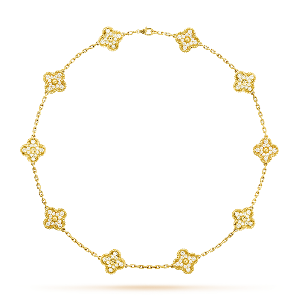 [Cadisa]CLOVER 10 MOTIFS DIAMOND NECKLACE
