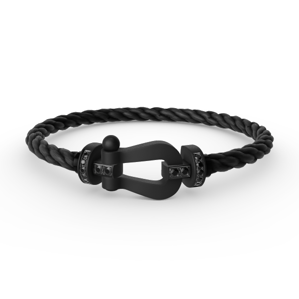 [Cadisa]FORCE LARGE SERIES HORSESHOE BLACK SAMURAI BRACELET