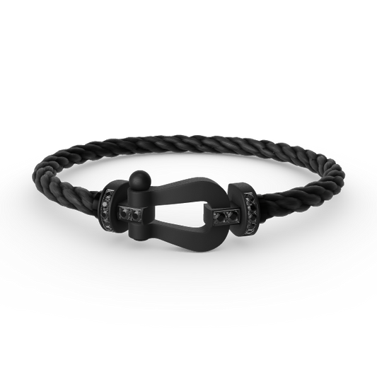 [Cadisa]FORCE LARGE SERIES HORSESHOE BLACK SAMURAI BRACELET