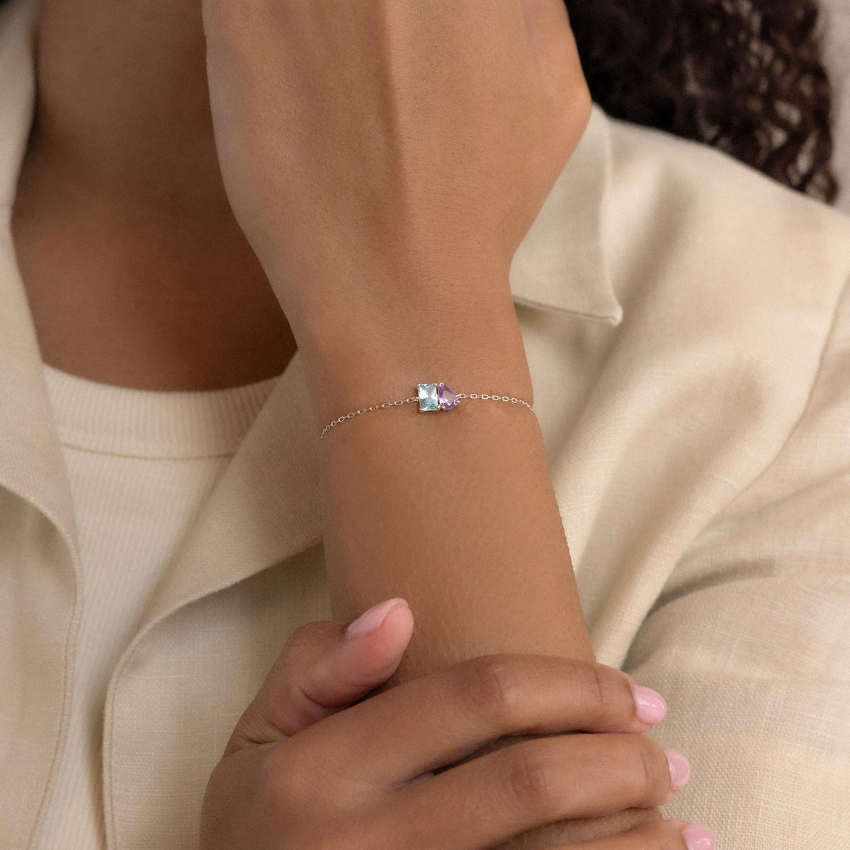 Toi et Moi Birthstone Bracelet