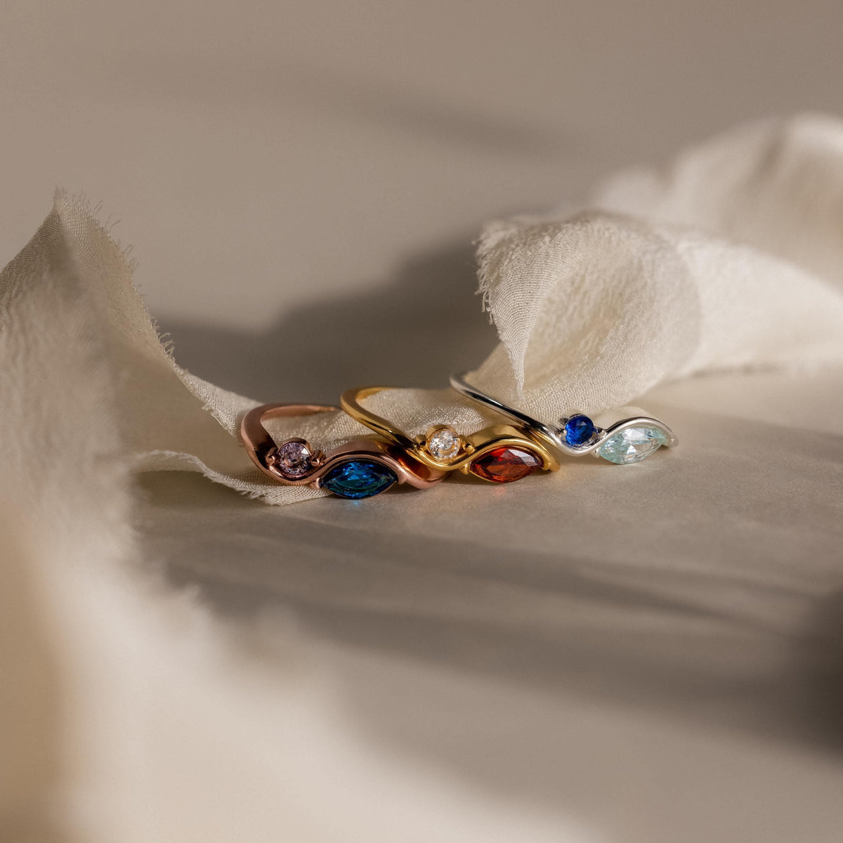 Toi et Moi Infinity Birthstone Ring
