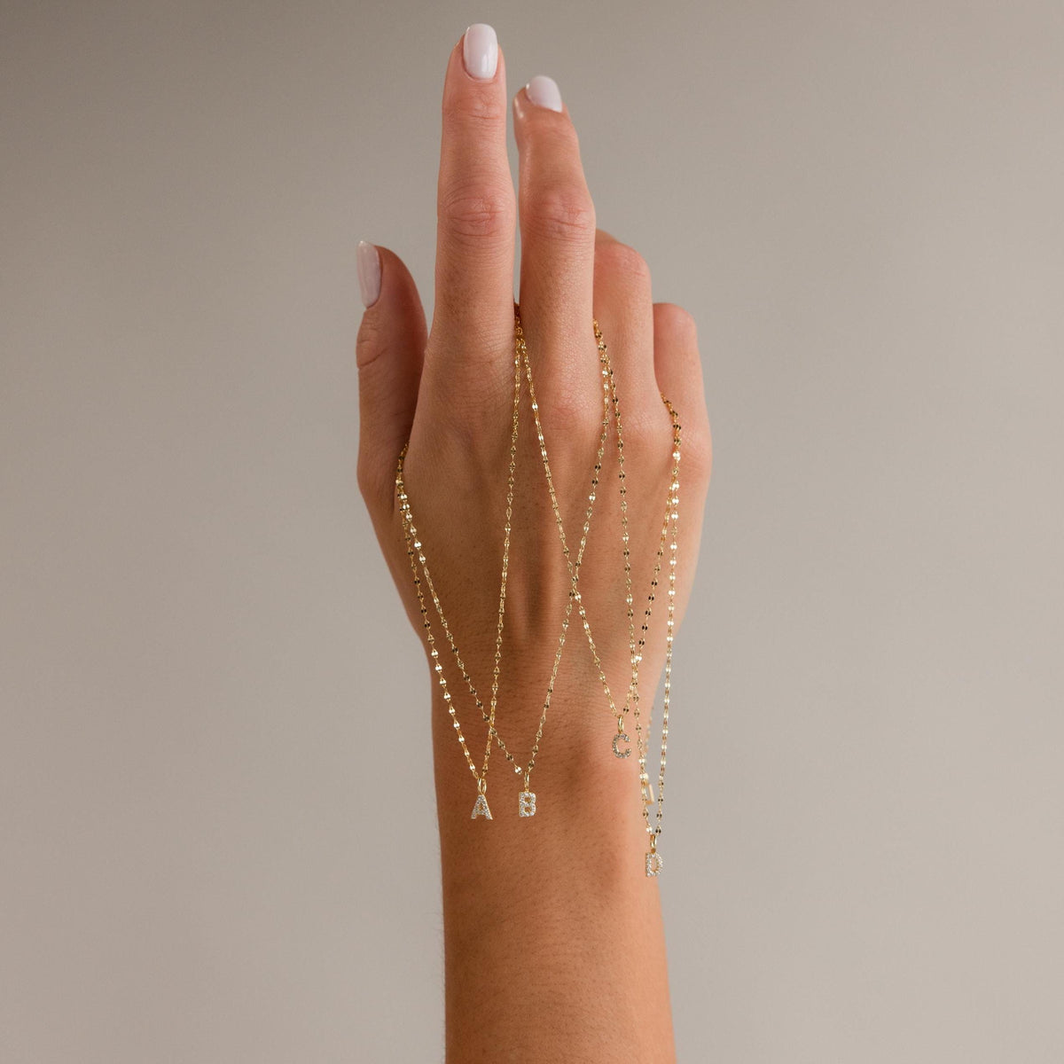 Dainty Pave Letter Necklace