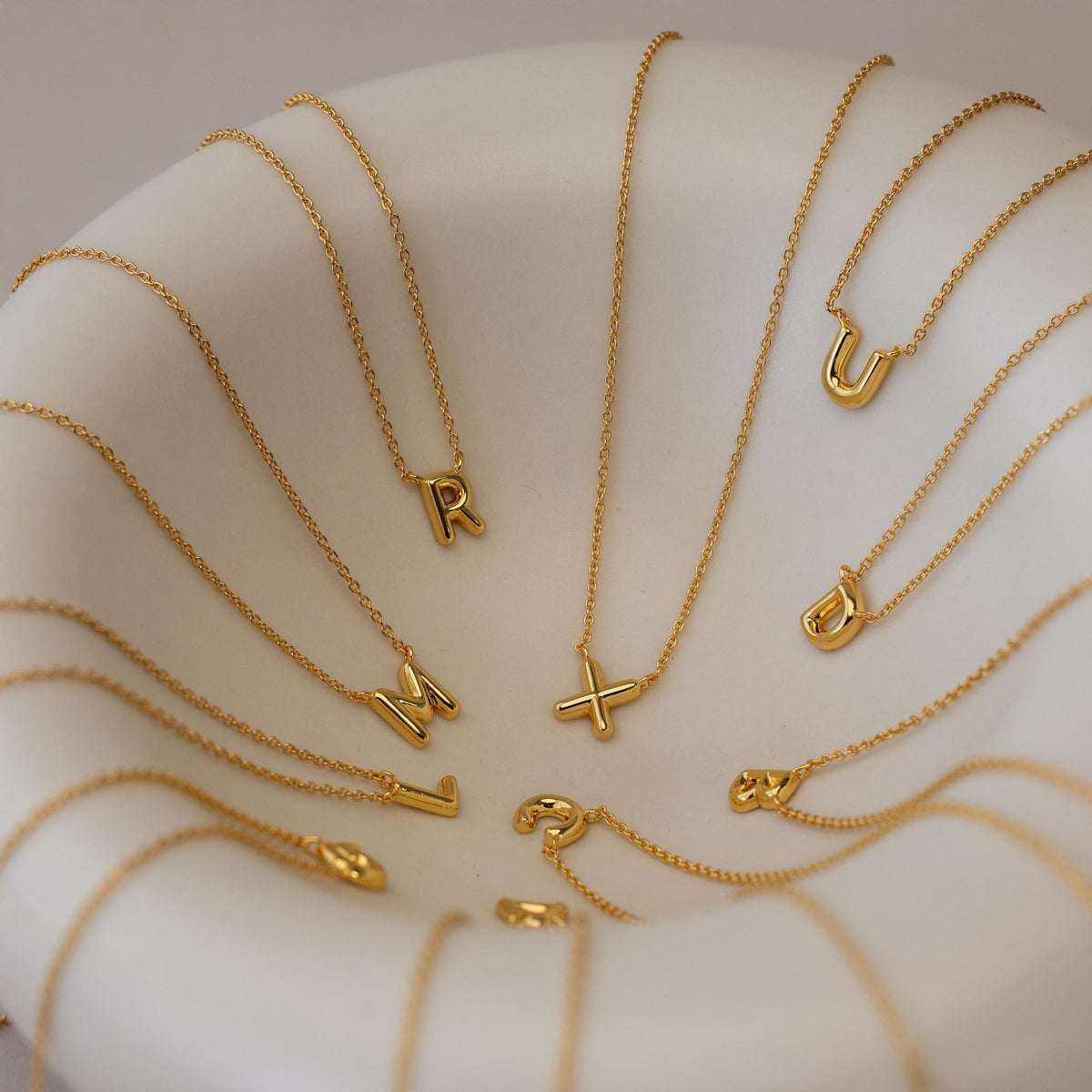 Dainty Bubble Letter Necklace