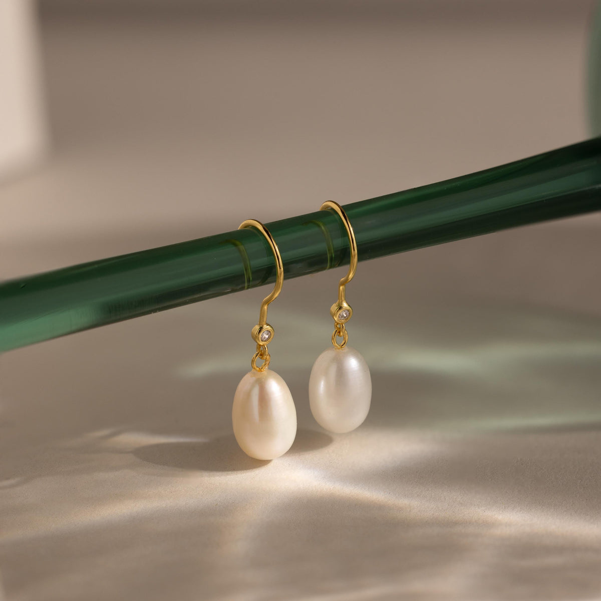Dangling Pearl Diamond Earrings