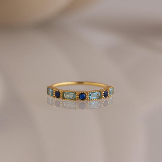 Mixed Art Deco Birthstone Ring