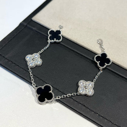 [Cadisa] CLOVER 5 MOTIF ONYXS BRACELET COLLECTION