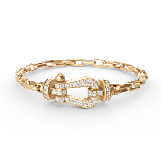 [Cadisa]FORCE LARGE HORSESHOE CLASP  METAL BRACELET