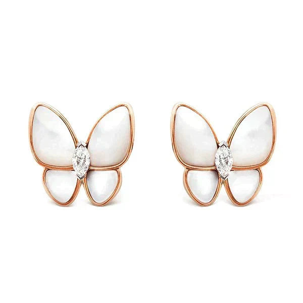 [Cadisa]BUTTERFLY MOP DIAMOND EARRINGS