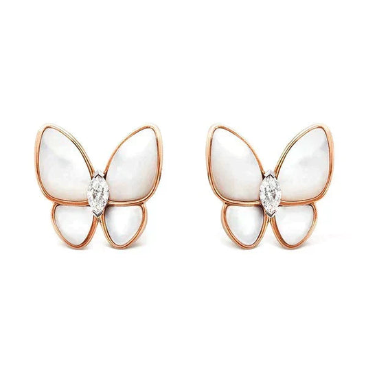 [Cadisa]BUTTERFLY MOP DIAMOND EARRINGS