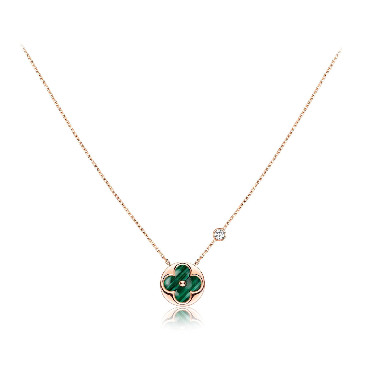 [Cadisa]SUN PEDANT PINK GOLD 1 DIAMOND NECKLACE