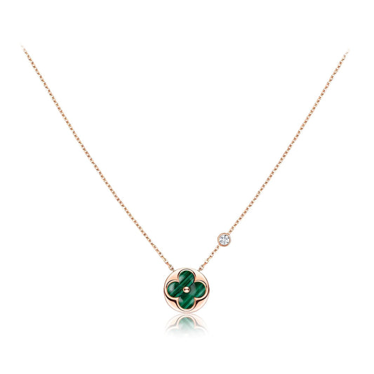 [Cadisa]SUN PEDANT PINK GOLD 1 DIAMOND NECKLACE