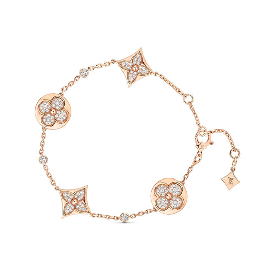 [Cadisa]STAR AND SUN 4 MOTIFS GOLD DIAMONDS BRACELET