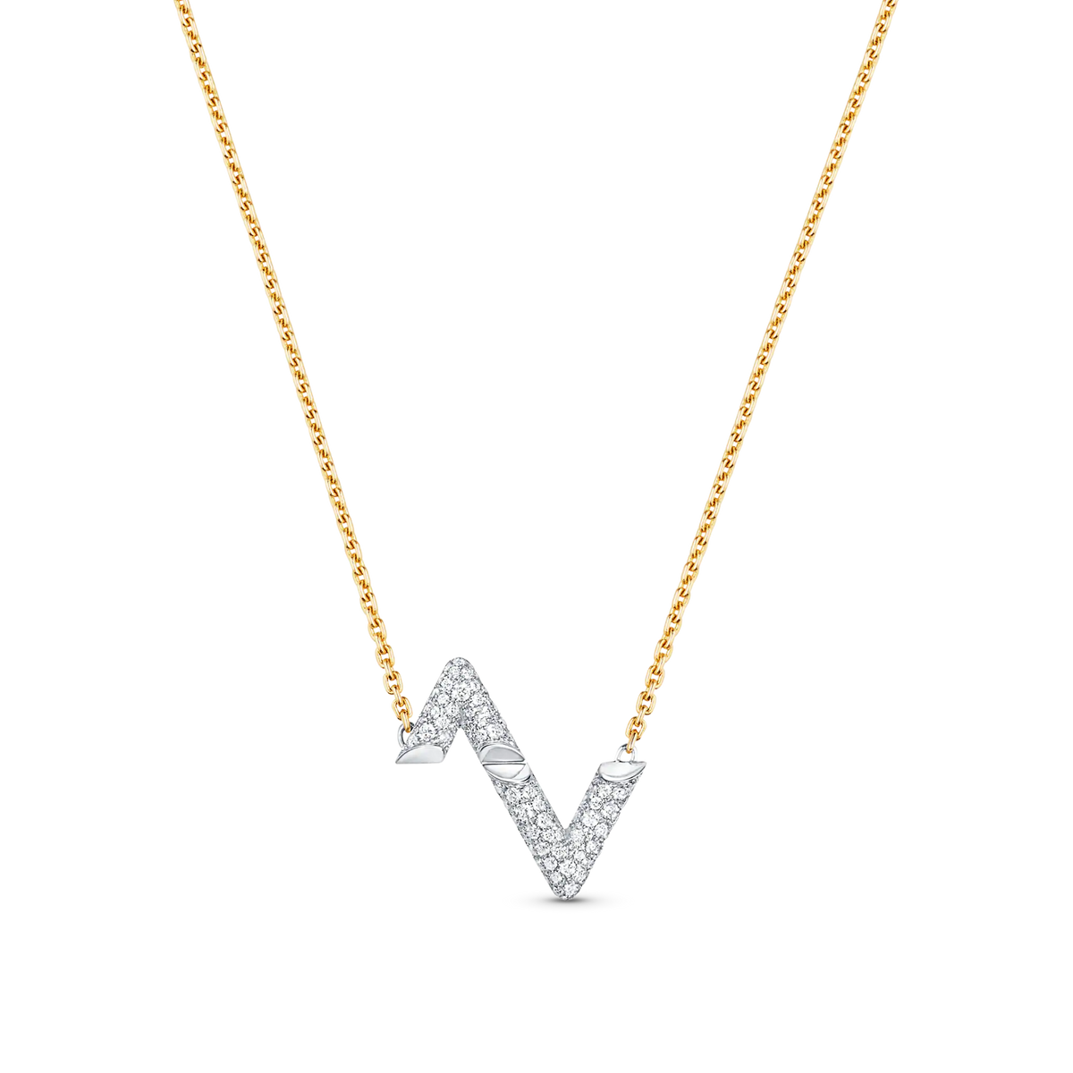 [Cadisa]VOLT SILVER DIAMOND PEDANT NECKLACE