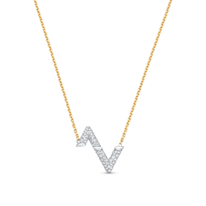 [Cadisa]VOLT SILVER DIAMOND PEDANT NECKLACE