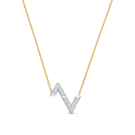 [Cadisa]VOLT SILVER DIAMOND PEDANT NECKLACE