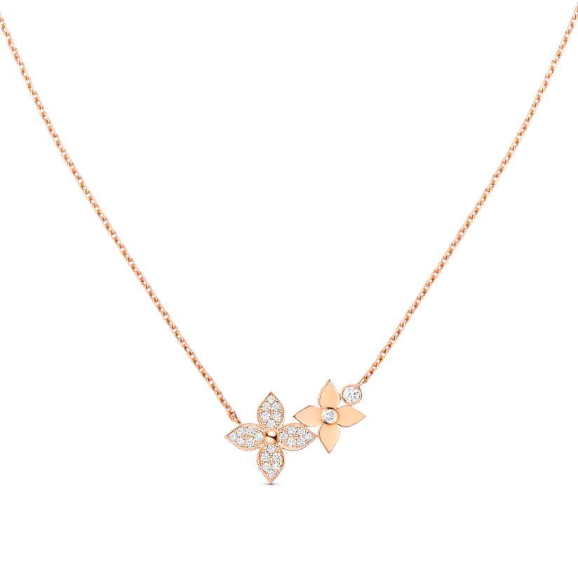 [Cadisa]STAR BLOSSOM NECKLACE PINK GOLD DIAMONDS