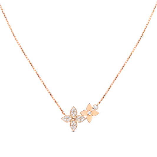 [Cadisa]STAR BLOSSOM NECKLACE PINK GOLD DIAMONDS