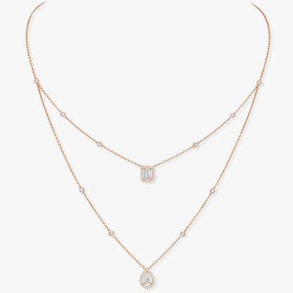 [Cadisa]MY TWIN 2 ROW DIAMOND NECKLACE