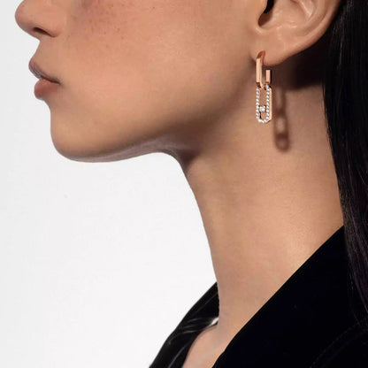 [Cadisa]Move Link Diamond Earrings