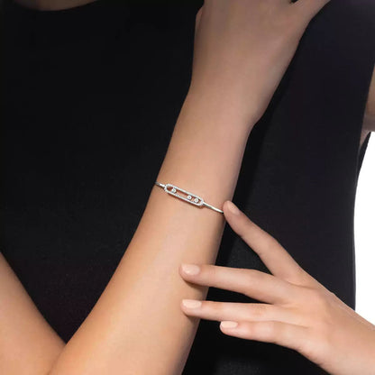 [Cadisa]Move Pavé Diamond Bangle Bracelet M