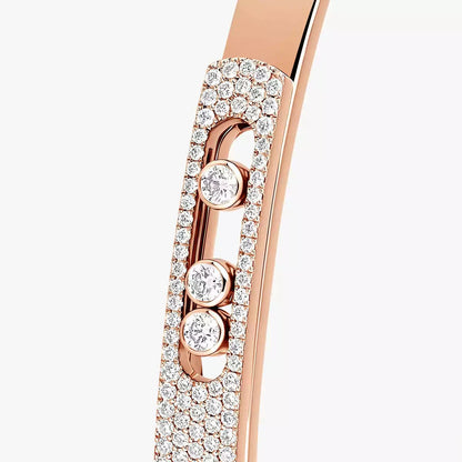 [Cadisa]Move Noa Rose Gold Pavé Diamond Bangle Bracelet