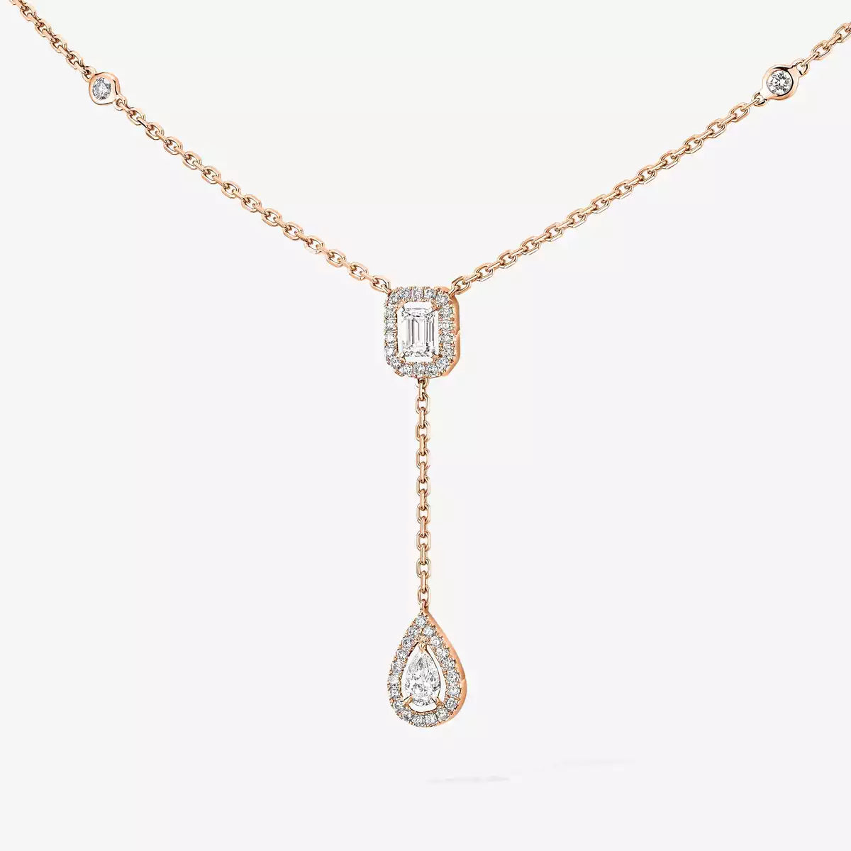 [Cadisa]Gold Diamond Tie Necklace