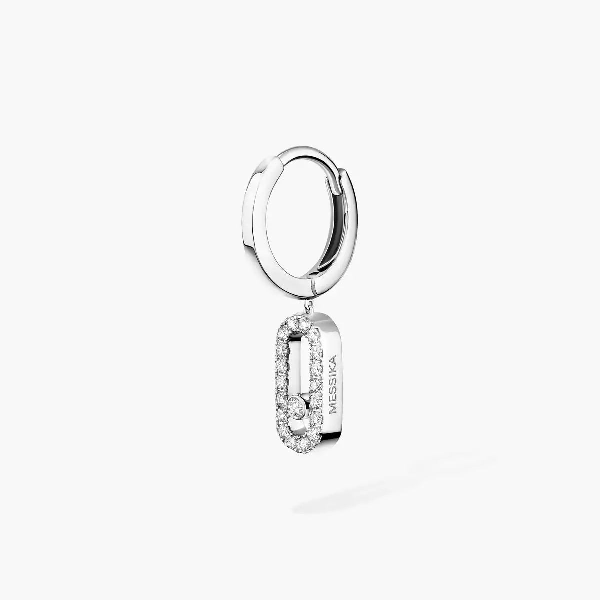 [Cadisa]Move Uno Single Diamond Hoop Earring