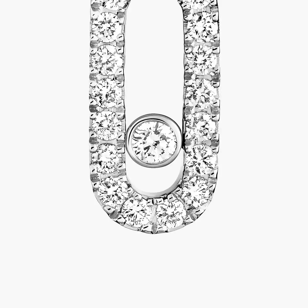 [Cadisa]Move Uno Single Diamond Hoop Earring
