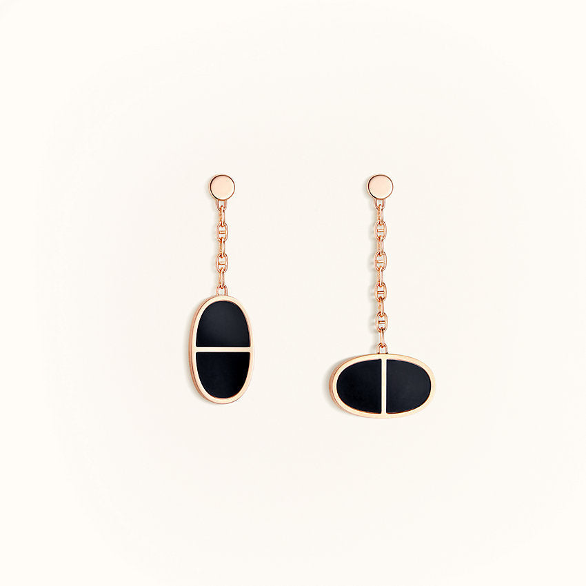 [Cadisa]CHAINE VERSO BLACK CERAMIC EARRINGS