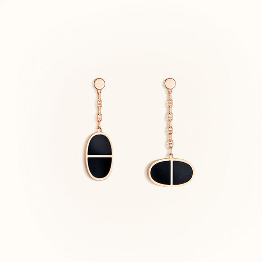 [Cadisa]CHAINE VERSO BLACK CERAMIC EARRINGS