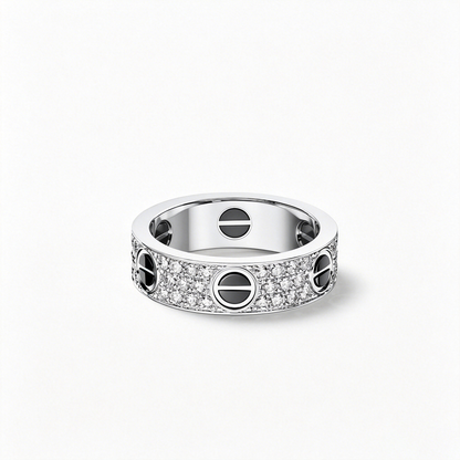 [Cadisa] LOVE RING 5.5MM DIAMONDS PAVED CERAMIC