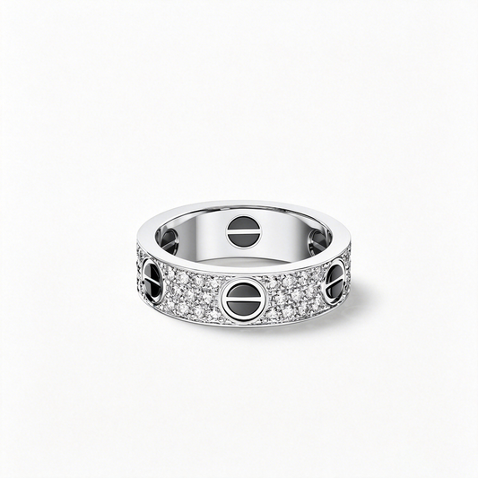 [Cadisa] LOVE RING 5.5MM DIAMONDS PAVED CERAMIC