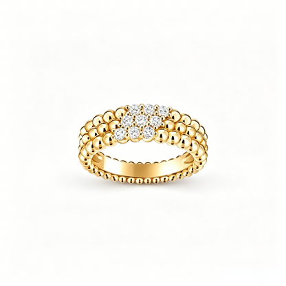 [Cadisa] THREE-ROW DIAMOND RING