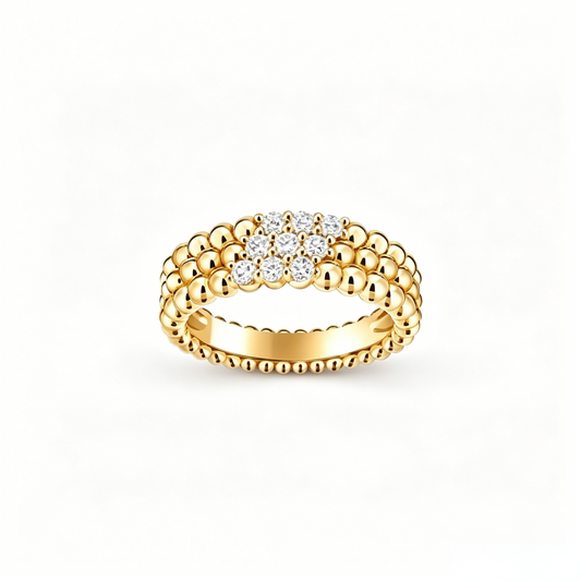[Cadisa] THREE-ROW DIAMOND RING