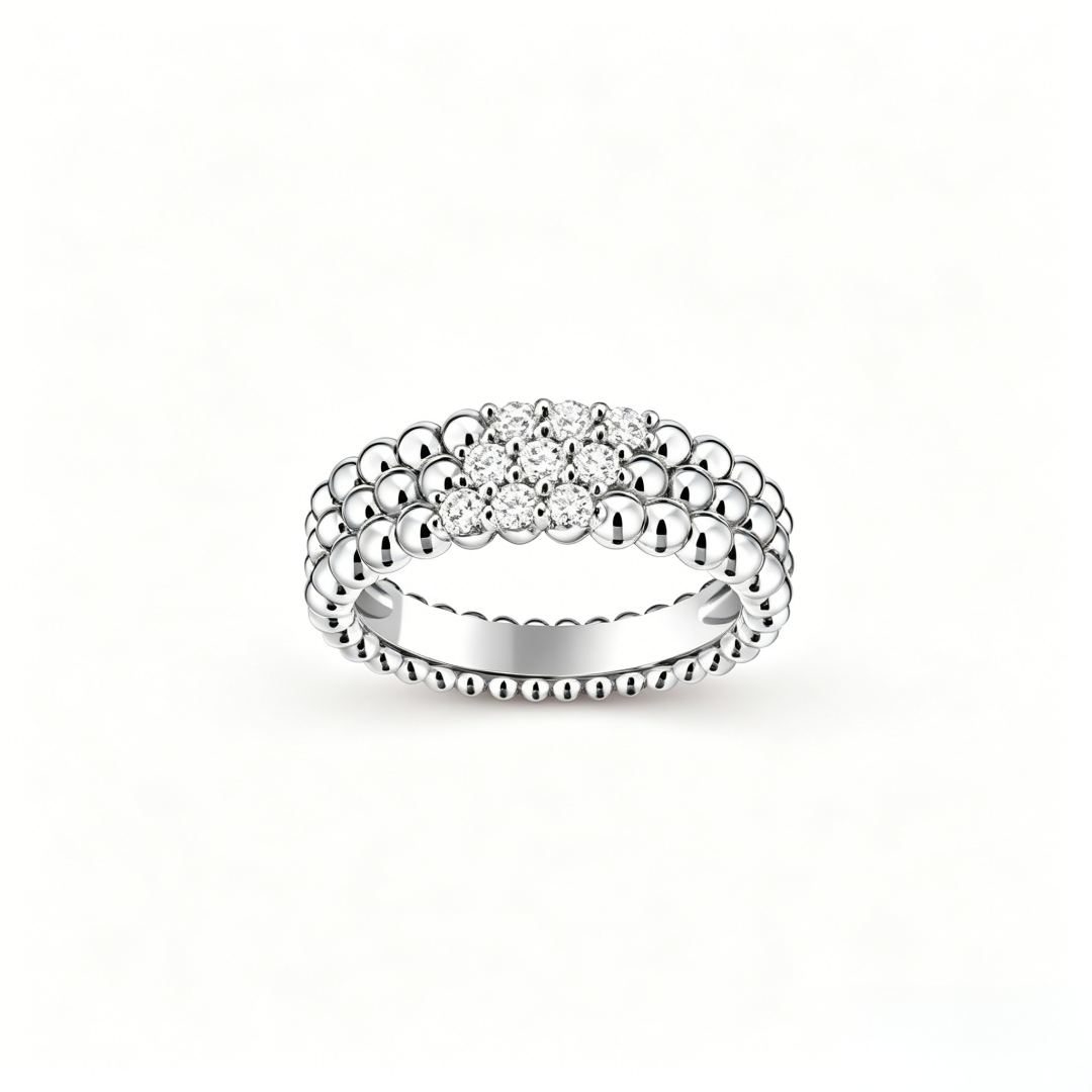 [Cadisa] THREE-ROW DIAMOND RING