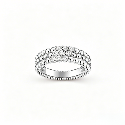 [Cadisa] THREE-ROW DIAMOND RING