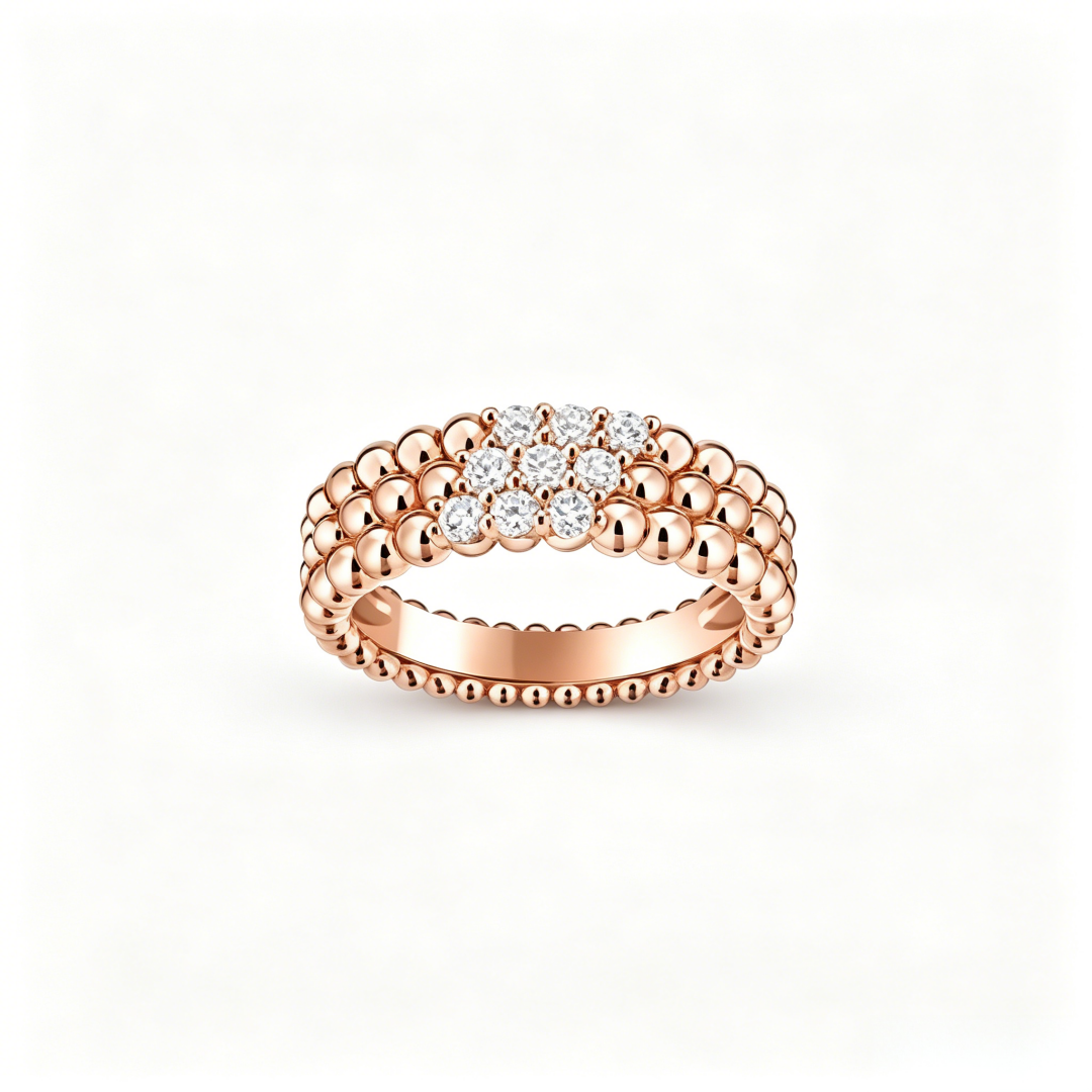 [Cadisa] THREE-ROW DIAMOND RING