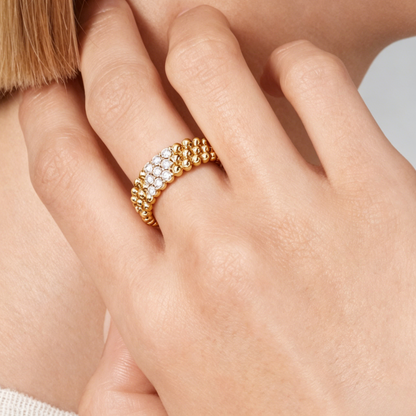 [Cadisa] THREE-ROW DIAMOND RING