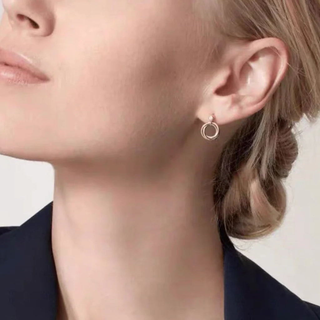[Cadisa] TRINITY ON DIAMOND  EARRINGS