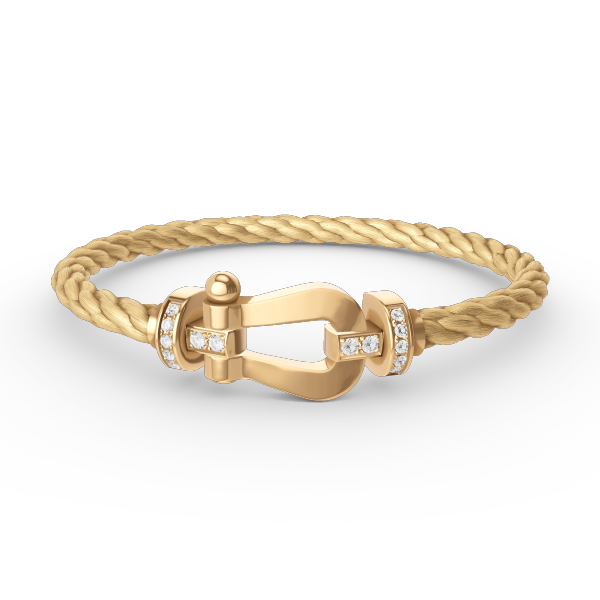 [Cadisa]FORCE LARGE HORSESHOE HALF DIAMOND BRACELET GOLD