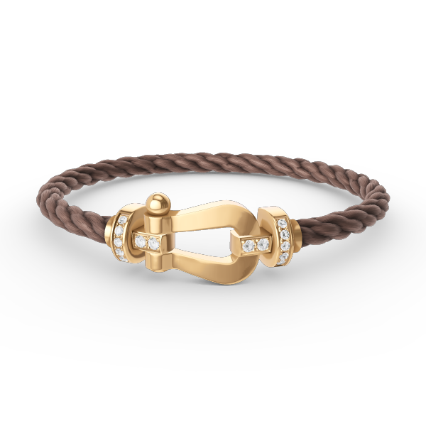 [Cadisa]FORCE LARGE HORSESHOE HALF DIAMOND BRACELET GOLD