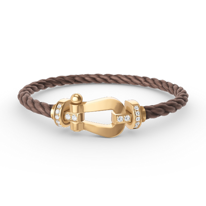 [Cadisa]FORCE LARGE HORSESHOE HALF DIAMOND BRACELET GOLD