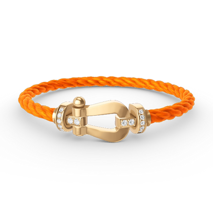 [Cadisa]FORCE LARGE HORSESHOE HALF DIAMOND BRACELET GOLD