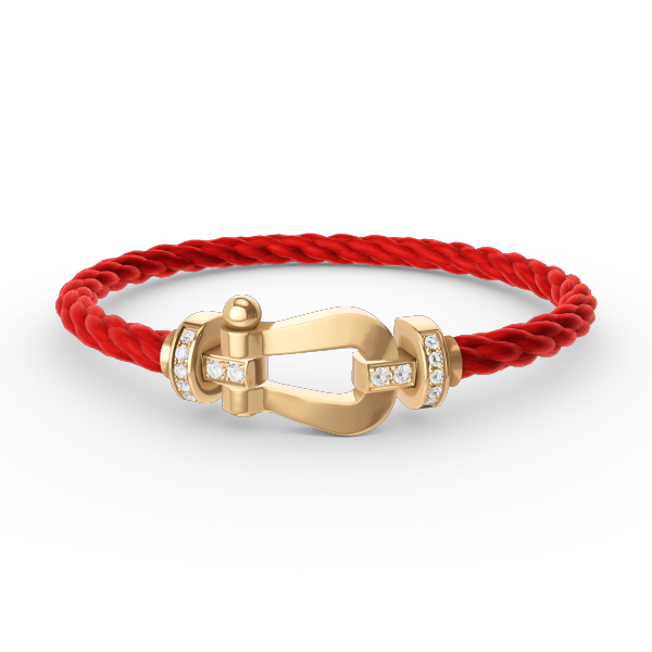 [Cadisa]FORCE LARGE HORSESHOE HALF DIAMOND BRACELET GOLD