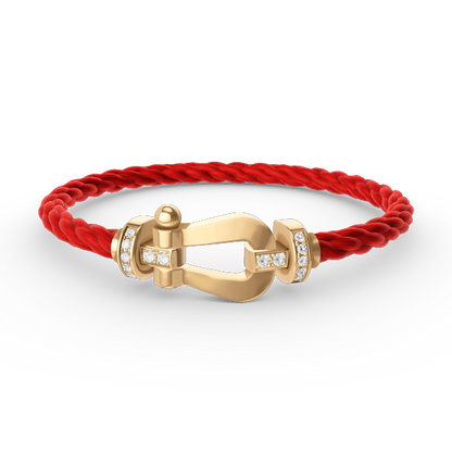 [Cadisa]FORCE LARGE HORSESHOE HALF DIAMOND BRACELET GOLD