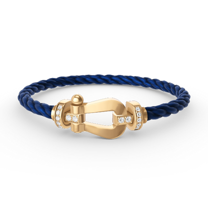 [Cadisa]FORCE LARGE HORSESHOE HALF DIAMOND BRACELET GOLD