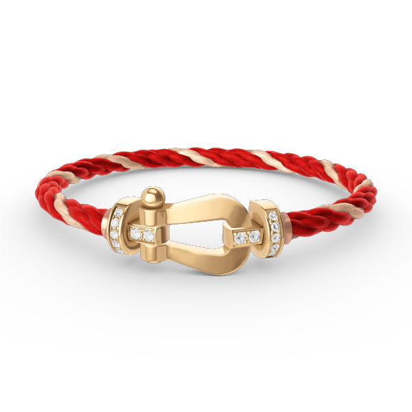 [Cadisa]FORCE LARGE HORSESHOE HALF DIAMOND BRACELET GOLD