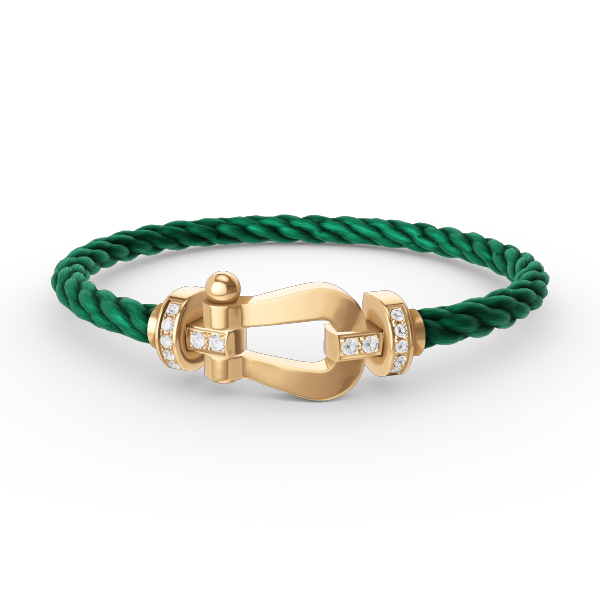 [Cadisa]FORCE LARGE HORSESHOE HALF DIAMOND BRACELET GOLD