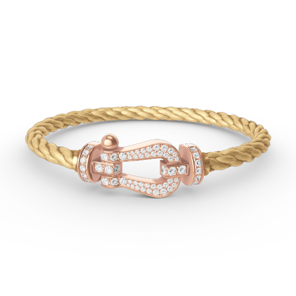 [Cadisa]FORCE LARGE HORSESHOE FULL DIAMOND BRACELET ROSE GOLD