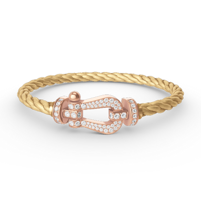 [Cadisa]FORCE LARGE HORSESHOE FULL DIAMOND BRACELET ROSE GOLD